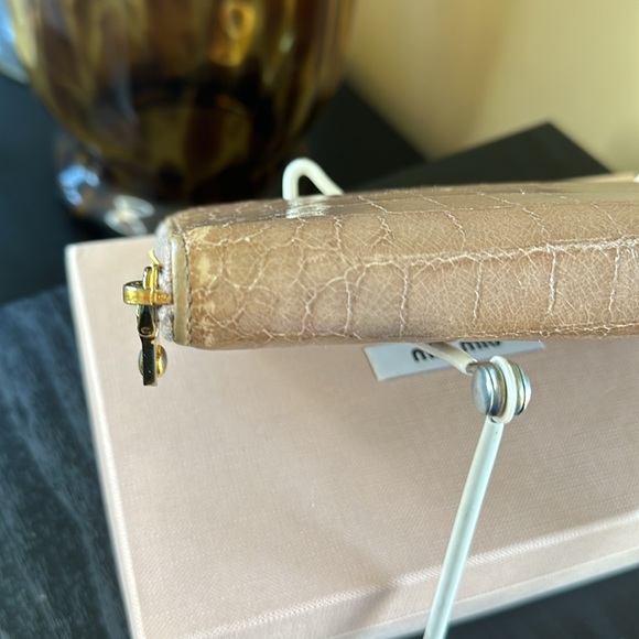 Miu Miu Crocodile Embossed Zip Around Long Wallet - Picture 11 of 17